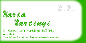 marta martinyi business card